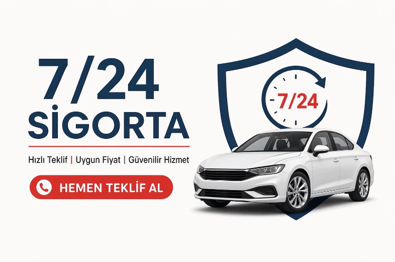 7/24 sigorta hizmeti ile acil trafik sigortası, noter öncesi hızlı işlem ve uygun fiyat